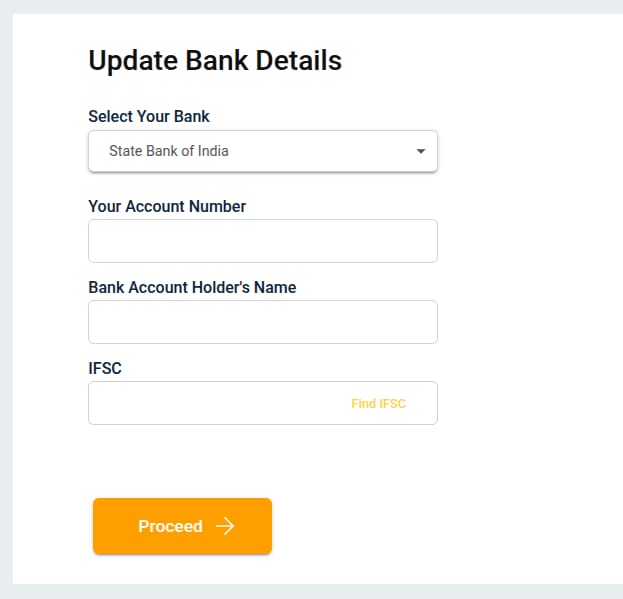 Update Bank Details