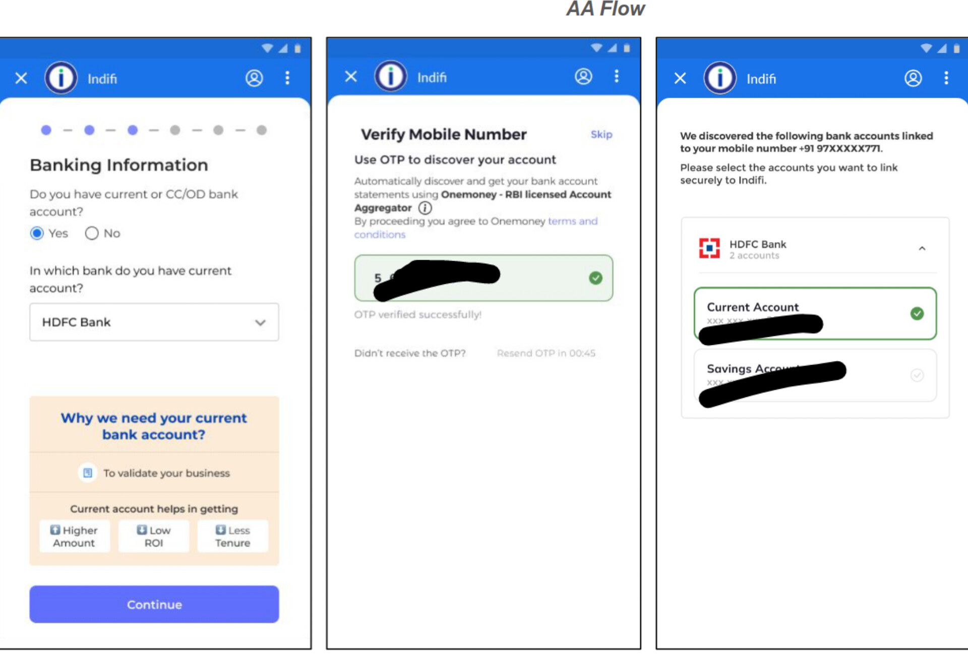 Select Linked Account Screenshot