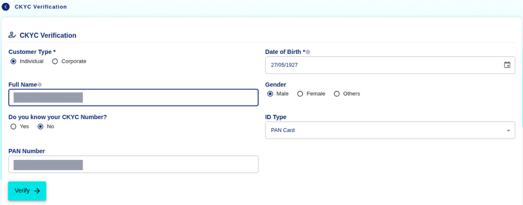 CKYC Verification Form