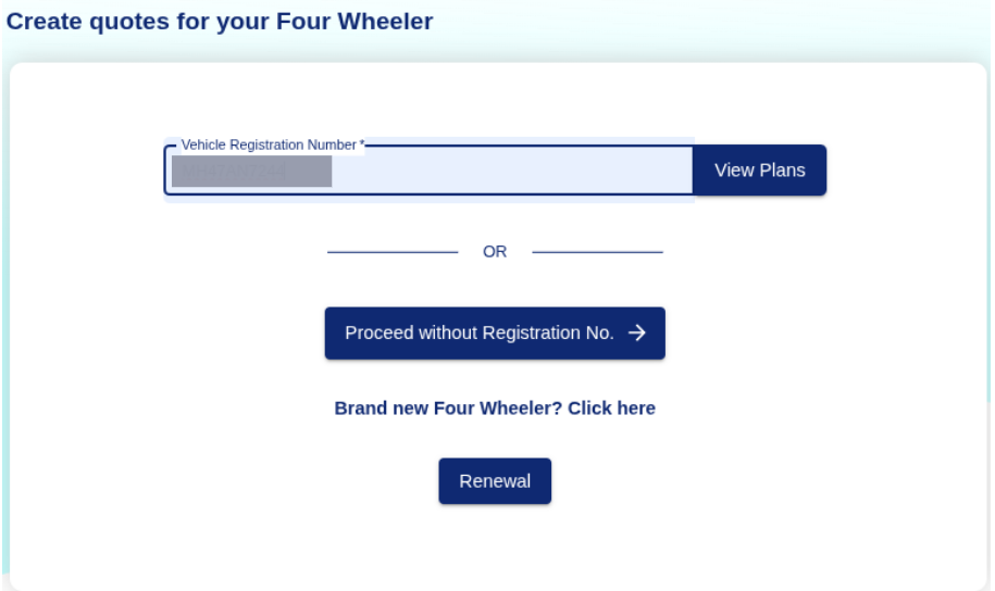 Bike Registration Number Form