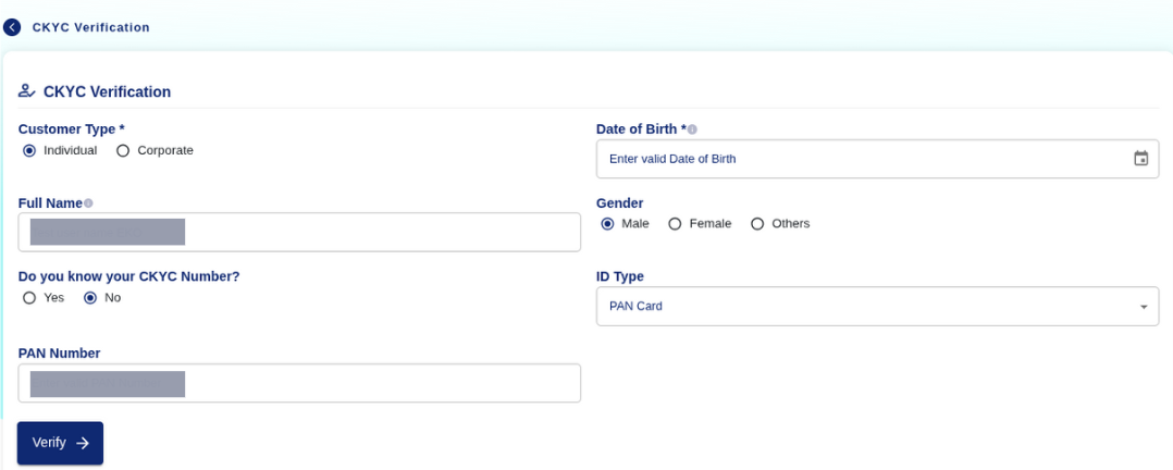 CKYC Verification Form