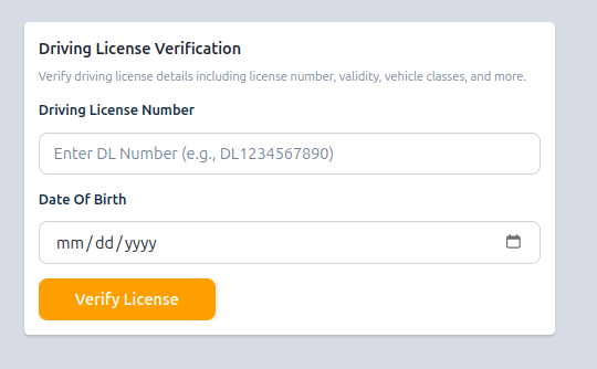 Driving License Verification Result