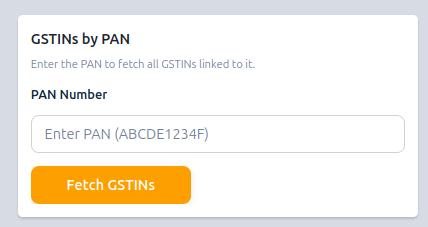 GSTINs by PAN UI