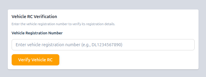 Vehicle RC Verification UI