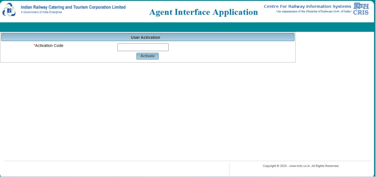 Activate Account using IRCTC Mail